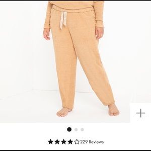 Satin tie fuzzy jogger pant